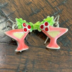 Festive Pink Cocktail Earrings